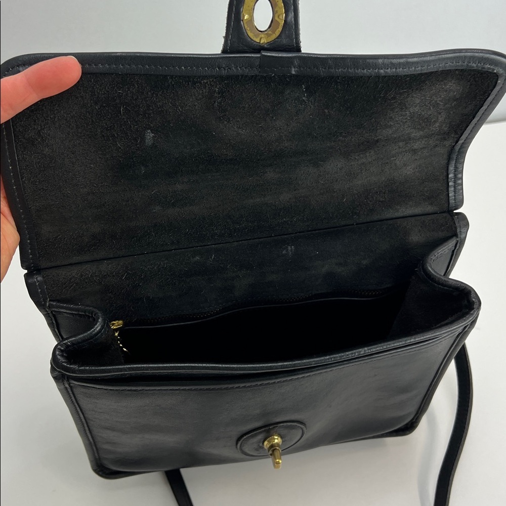 Vintage Coach Willis 9927 Top Handle Satchel Bag Crossbody Black Brass USA Made - Picture 13 of 15